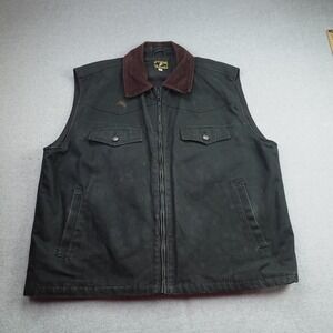 Wyoming Traders Vest Mens XXL Black Western Concealed Carry Canvas Workwear